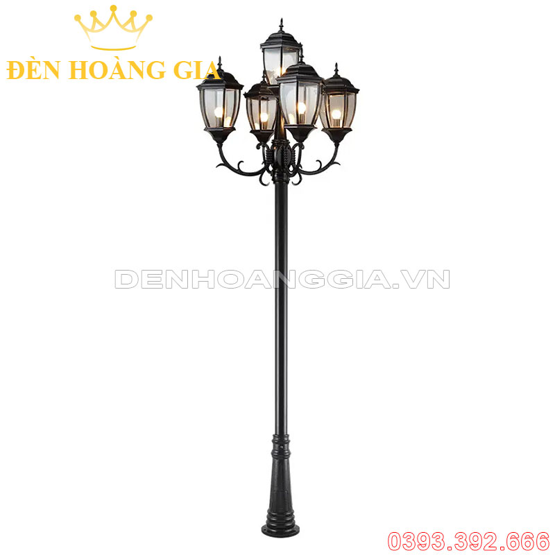 Đèn led trụ sân vườn cap 5 bóng Rolux-TSVCD5B03