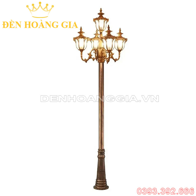 Đèn led trụ sân vườn cao 5 bóng Rolux-TSVCD5B04