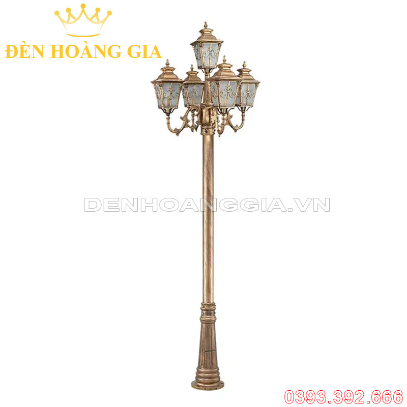 Đèn led trụ sân vườn cao 5 bóng Rolux-TSVCD5B08