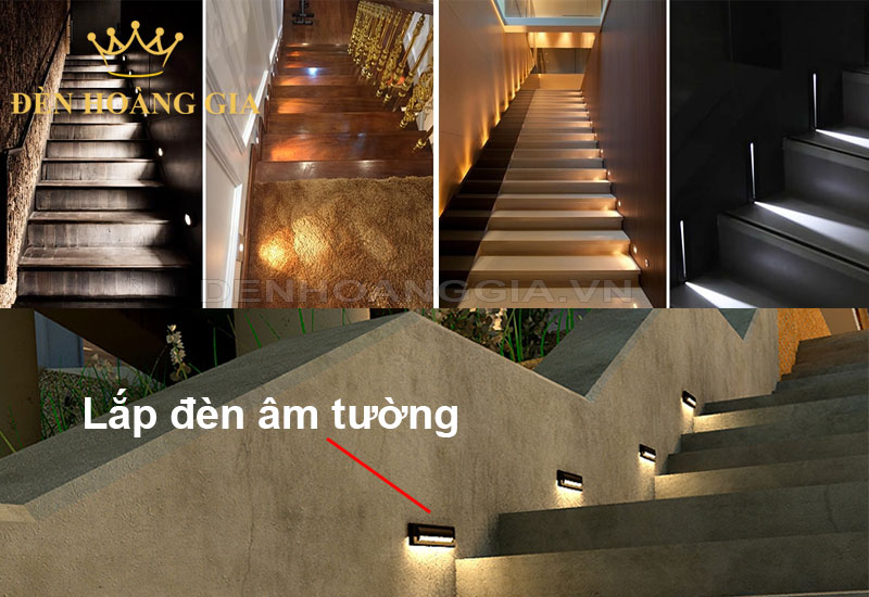 Lắp đèn âm tường chiếu sáng bậc cầu thang