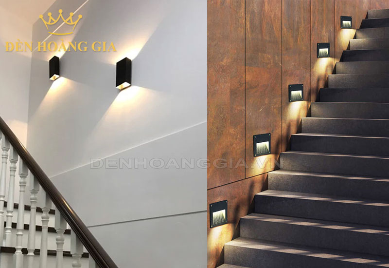 Nên lắp đèn led chân cầu thang hay đèn led treo tường?