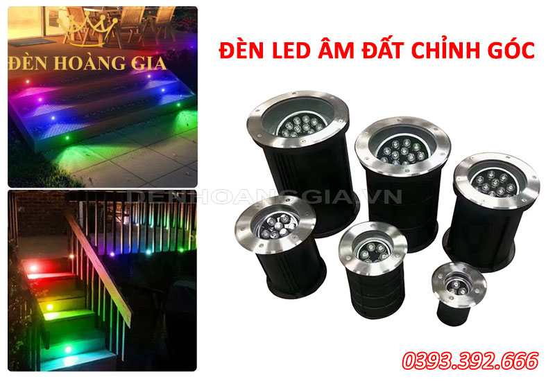Ứng dụng lắp đèn led âm đất chỉnh góc chiếu rọi bậc cầu thang