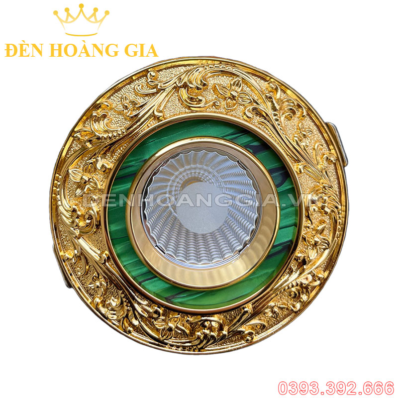 Đèn led âm trần đồng cổ điển mạ vàng 24K 12w Rolux-ATCDDV11