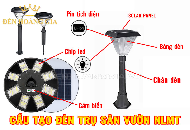 Cấu tạo đèn trụ sân vườn NLMT