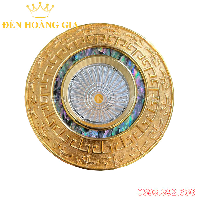 Đèn led âm trần đồng cổ điển mạ vàng 24K 12w Rolux-ATCDDV06