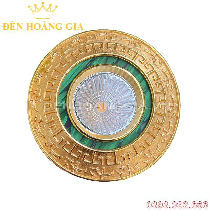 Đèn led âm trần đồng cổ điển mạ vàng 24K 12w Rolux-ATCDDV07