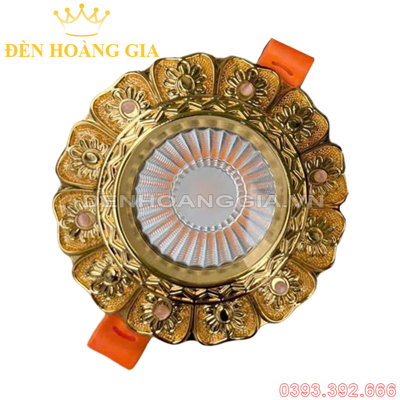 Đèn led âm trần đồng cổ điển mạ vàng 24K 12w Rolux-ATCDDV18