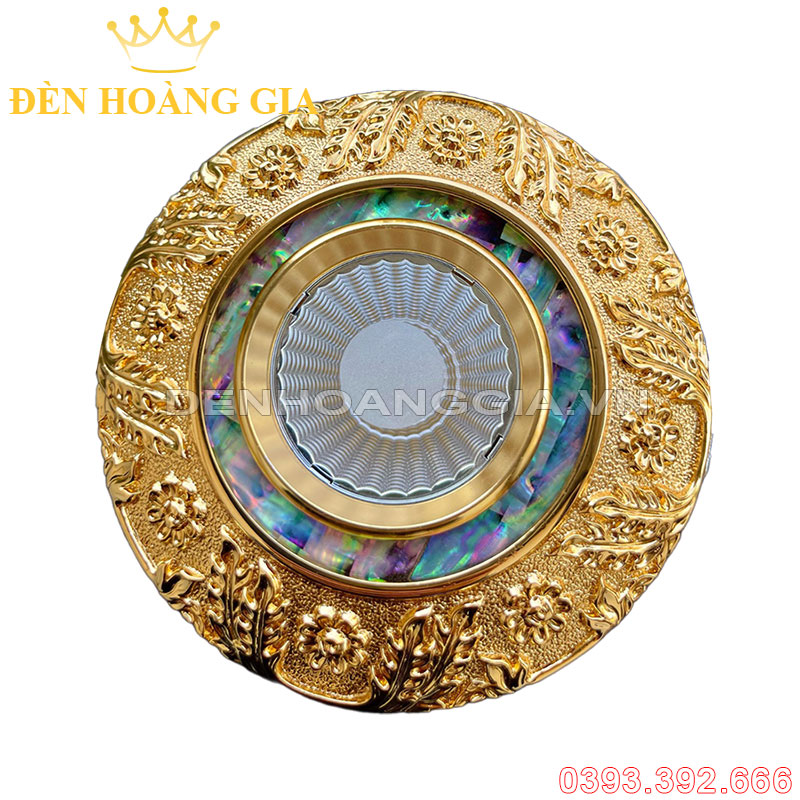 Đèn led âm trần đồng cổ điển mạ vàng 24K 12w Rolux-ATCDDV22