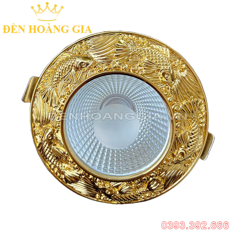 Đèn led âm trần đồng cổ điển mạ vàng 24K 12w Rolux-ATCDDV28