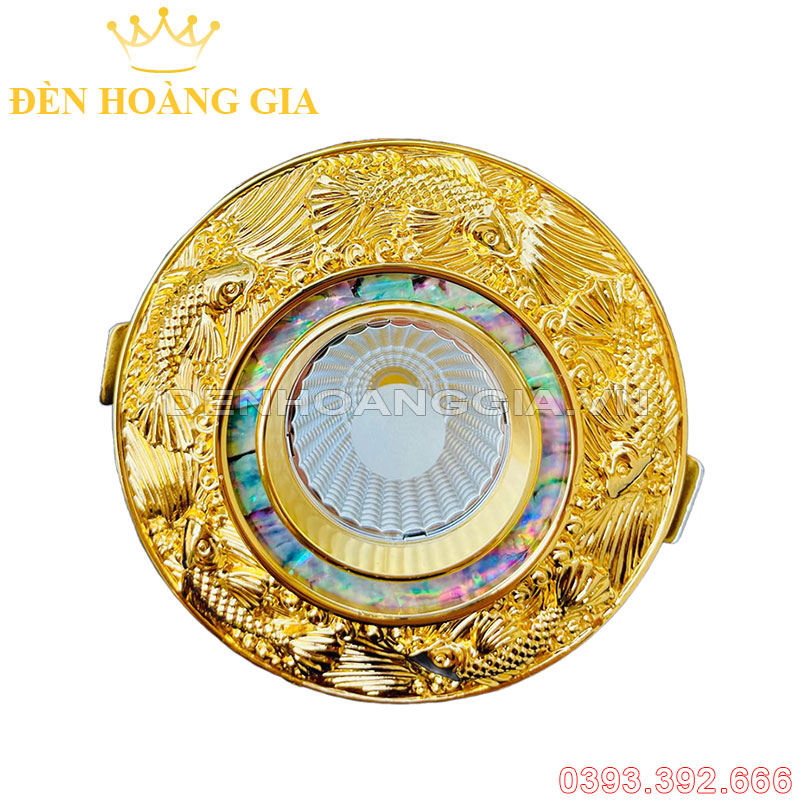 Đèn led âm trần đồng cổ điển mạ vàng 24K 12w Rolux-ATCDDV29