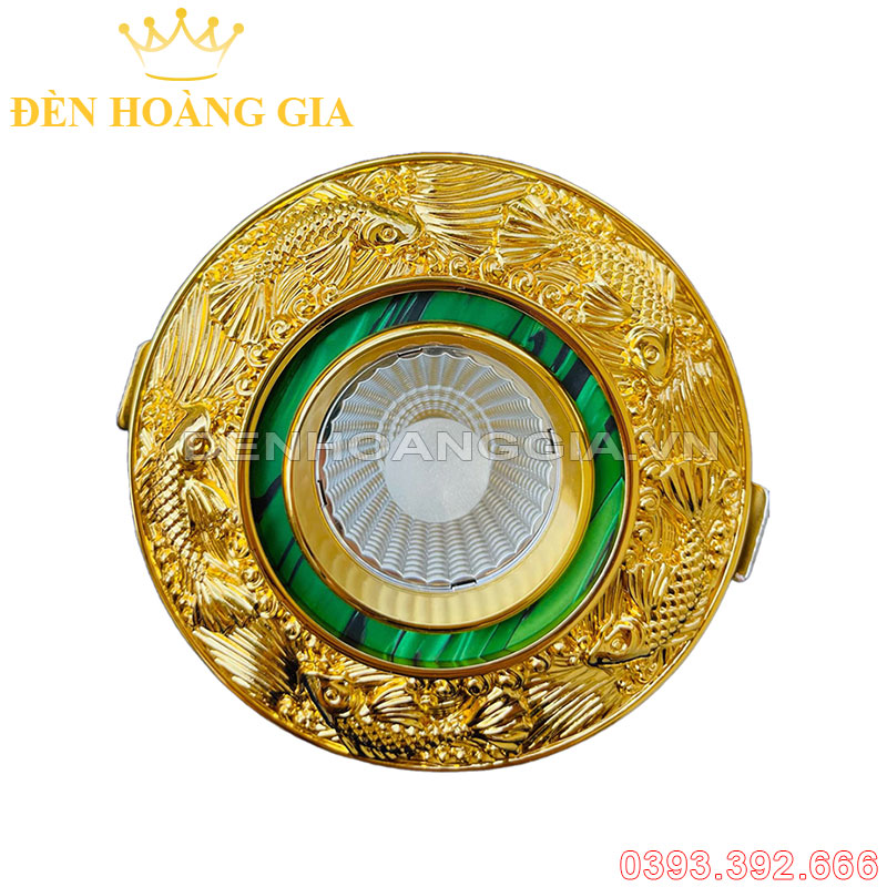 Đèn led âm trần đồng cổ điển mạ vàng 24K 12w Rolux-ATCDDV30