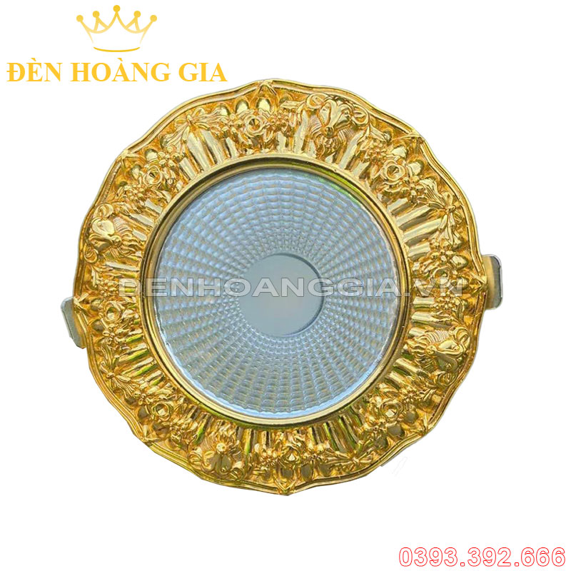 Đèn led âm trần đồng cổ điển mạ vàng 24K 12w Rolux-ATCDDV35