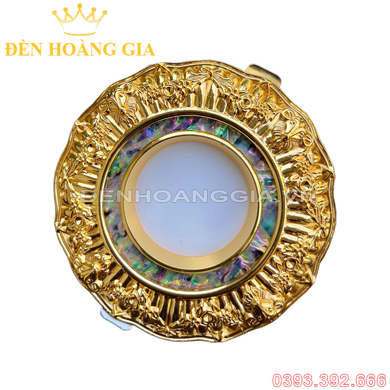 Đèn led âm trần đồng cổ điển mạ vàng 24K Rolux-ATCDDV36