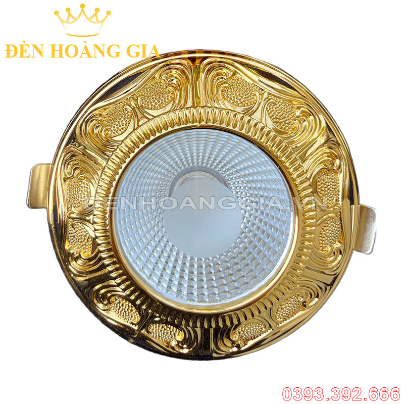 Đèn led âm trần đồng cổ điển mạ vàng 24K Rolux-ATCDDV39