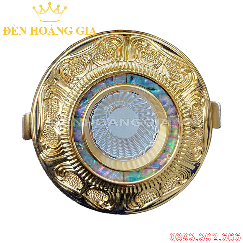 Đèn led âm trần đồng cổ điển mạ vàng 24K Rolux-ATCDDV40