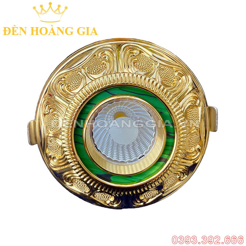 Đèn led âm trần đồng cổ điển mạ vàng 24K Rolux-ATCDDV41