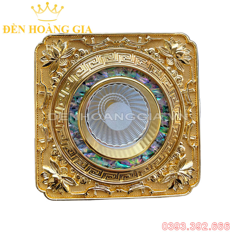 Đèn led âm trần đồng cổ điển mạ vàng 24K Rolux-ATCDDV43