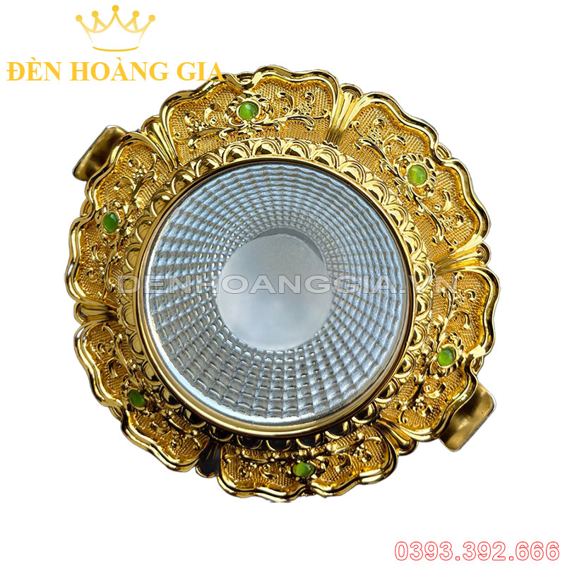 Đèn led âm trần đồng cổ điển mạ vàng 24K Rolux-ATCDDV01