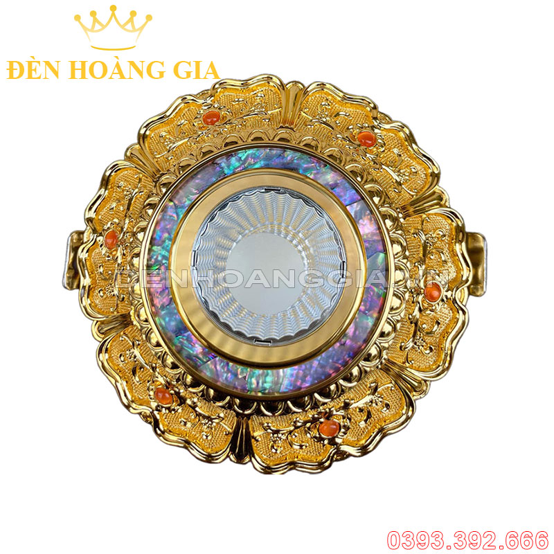 Đèn led âm trần đồng cổ điển mạ vàng 24K Rolux-ATCDDV02