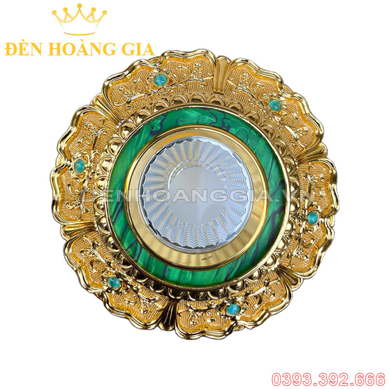 Đèn led âm trần đồng cổ điển mạ vàng 24K Rolux-ATCDDV03