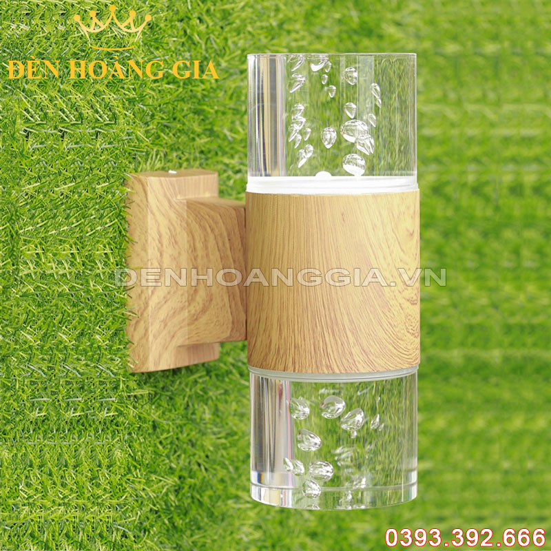 Đèn led gắn tường pha lê trụ tròn 2 đầu Rolux-DTPLT2D01