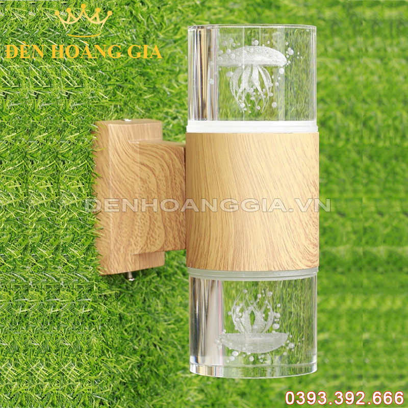 Đèn led gắn tường pha lê trụ tròn 2 đầu Rolux-DTPLT2D02