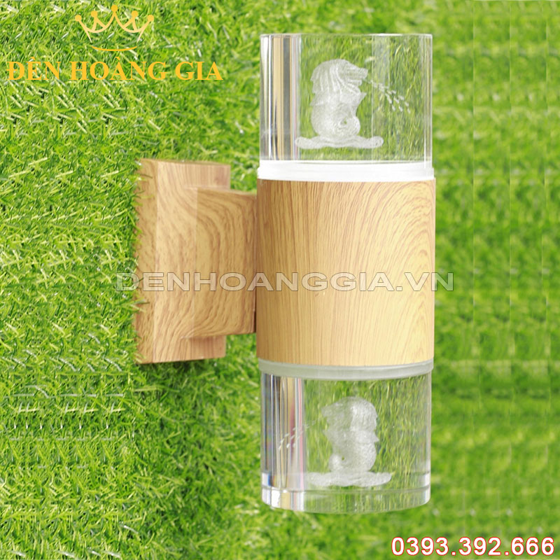 Đèn led gắn tường pha lê trụ tròn 2 đầu Rolux-DTPLT2D04