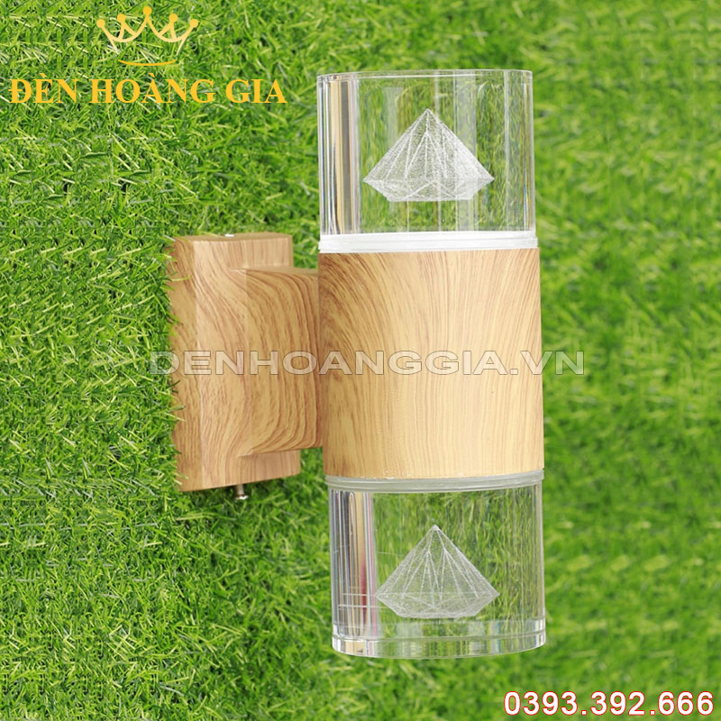 Đèn led gắn tường pha lê trụ tròn 2 đầu Rolux-DTPLT2D05