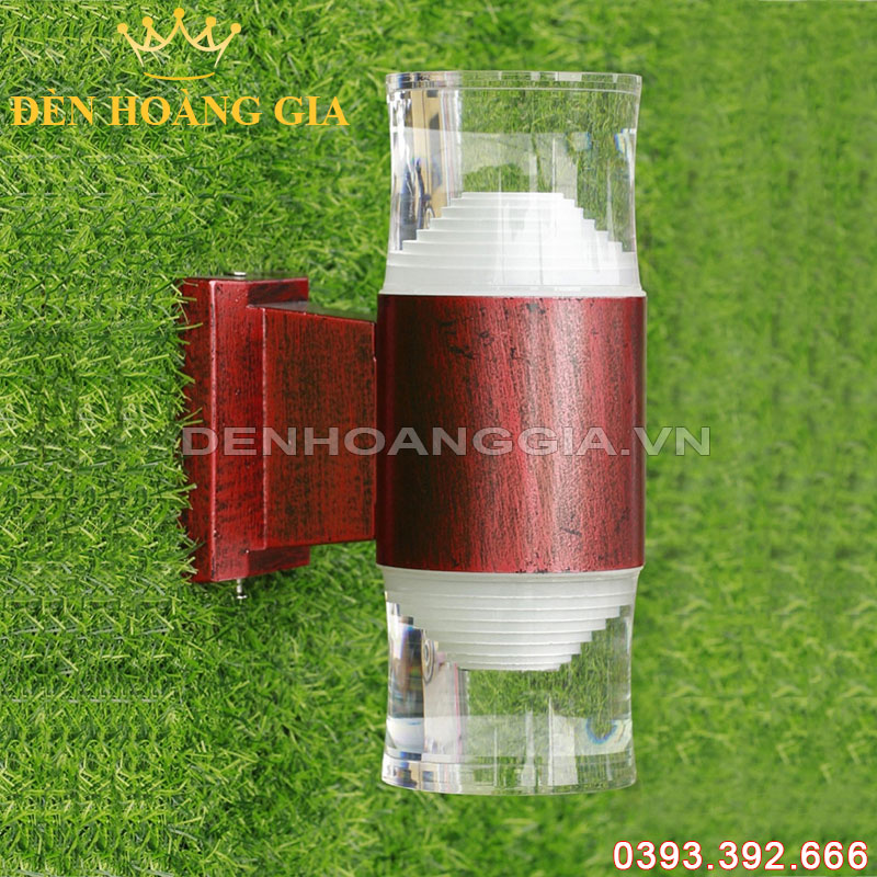 Đèn led gắn tường pha lê trụ tròn 2 đầu Rolux-DTPLT2D12