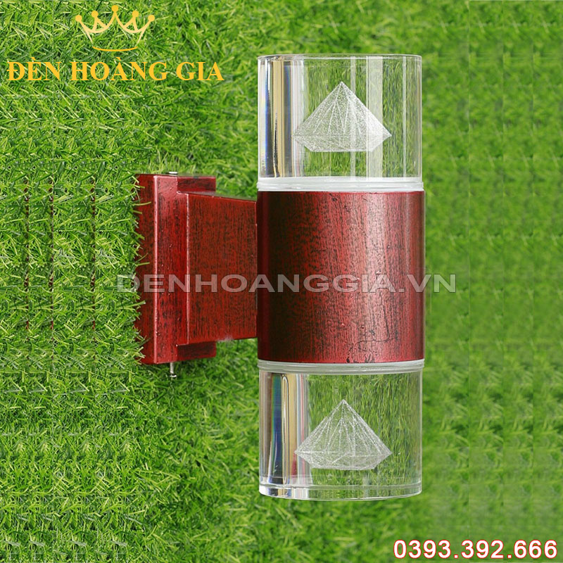 Đèn led gắn tường pha lê trụ tròn 2 đầu Rolux-DTPLT2D14