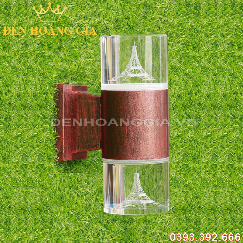 Đèn led gắn tường pha lê trụ tròn 2 đầu Rolux-DTPLT2D15