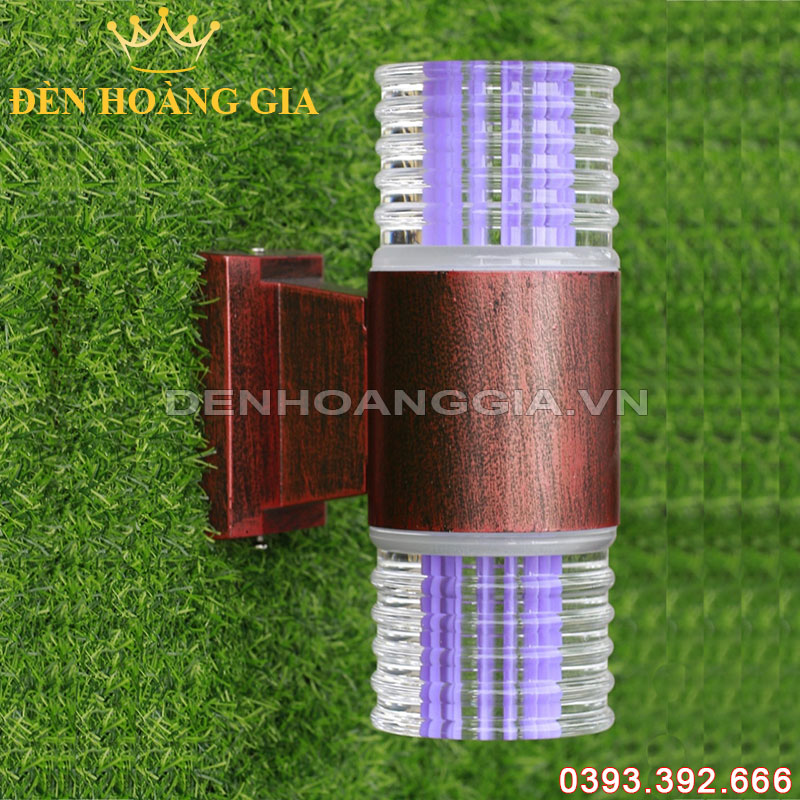 Đèn led gắn tường pha lê trụ tròn 2 đầu Rolux-DTPLT2D17