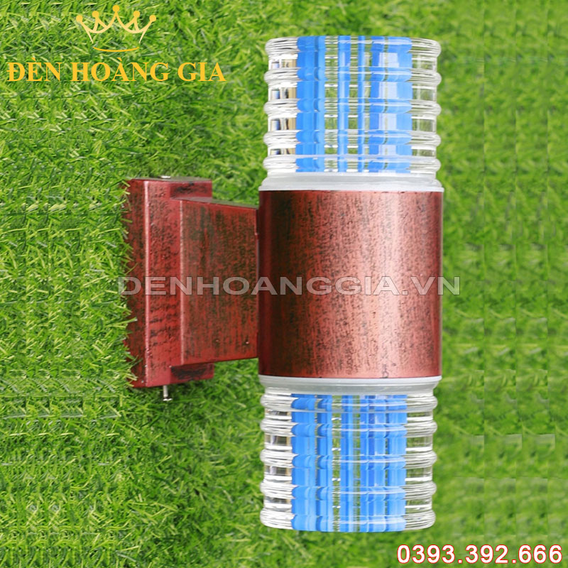 Đèn led gắn tường pha lê trụ tròn 2 đầu Rolux-DTPLT2D18