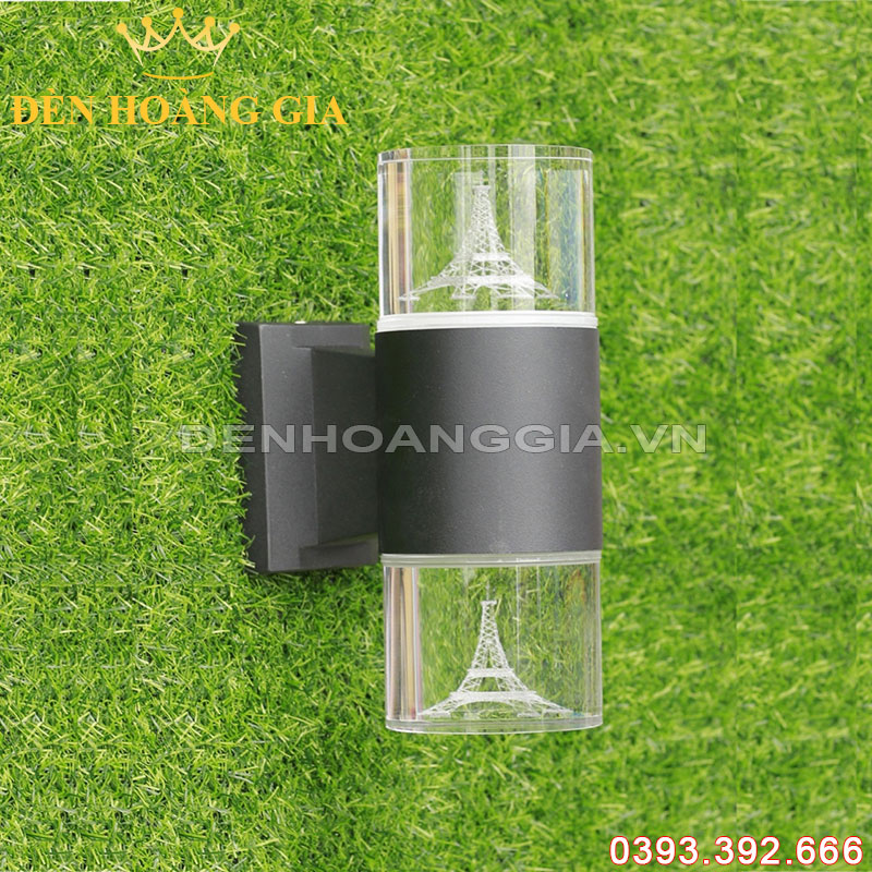 Đèn led gắn tường pha lê trụ tròn 2 đầu Rolux-DTPLT2D20