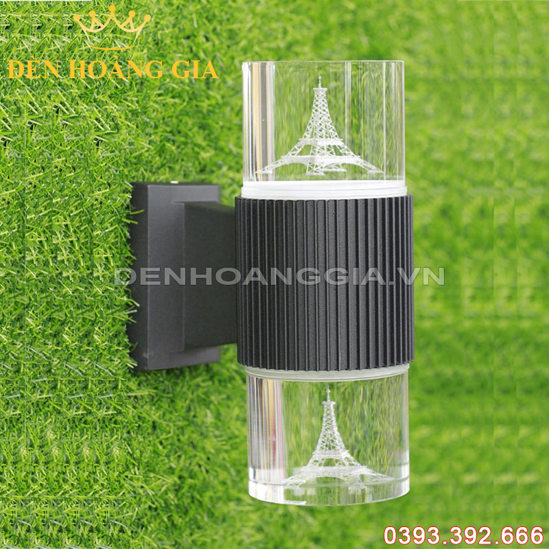 Đèn led gắn tường pha lê trụ tròn 2 đầu Rolux-DTPLT2D23