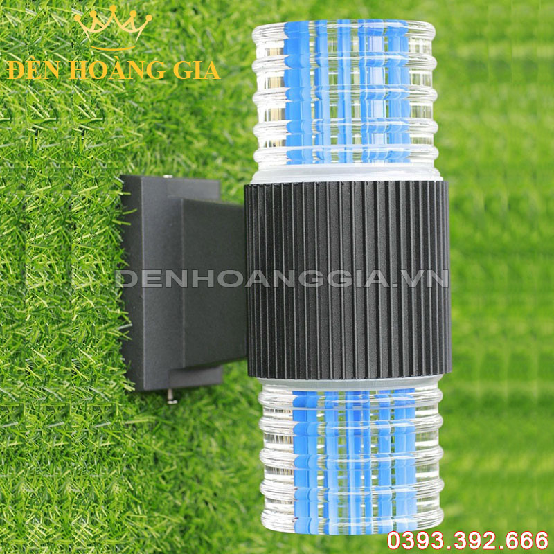 Đèn led gắn tường pha lê trụ tròn 2 đầu Rolux-DTPLT2D24