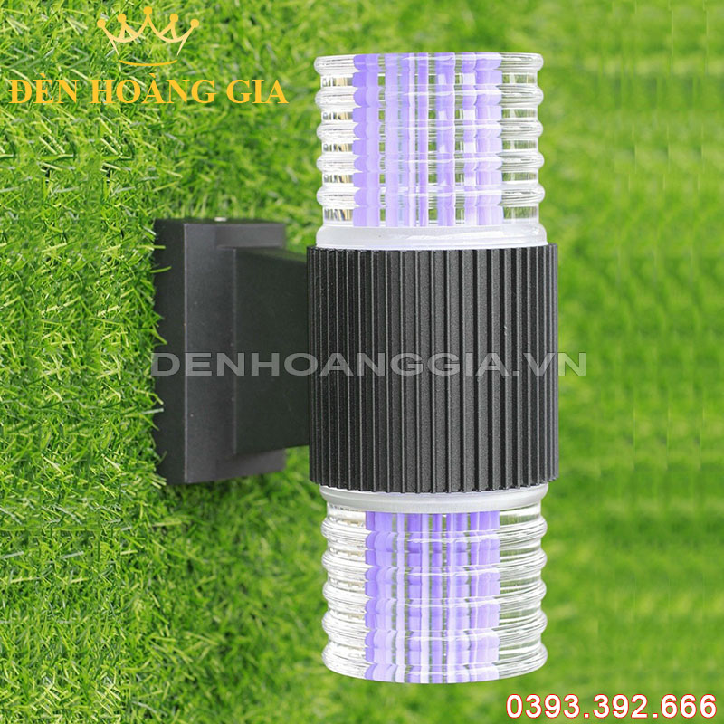 Đèn led gắn tường pha lê trụ tròn 2 đầu Rolux-DTPLT2D26