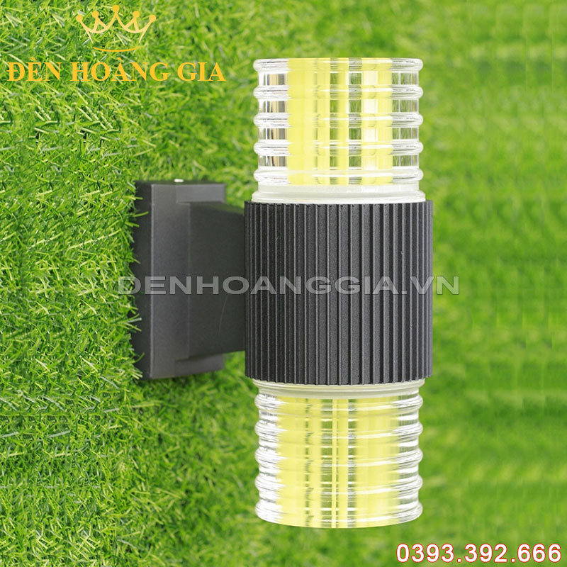 Đèn led gắn tường pha lê trụ tròn 2 đầu Rolux-DTPLT2D27