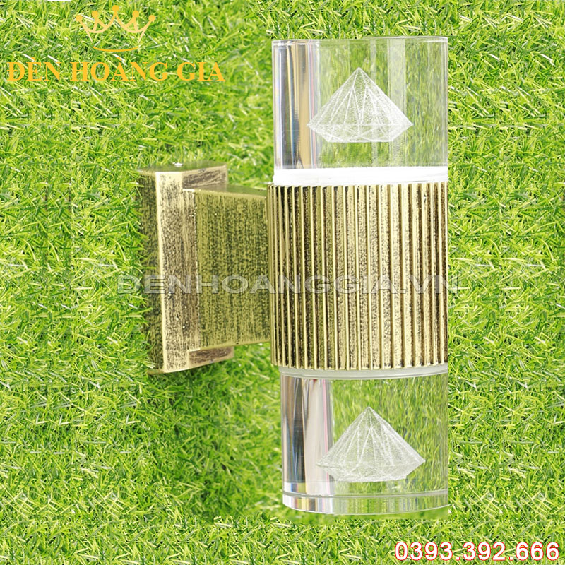 Đèn led gắn tường pha lê trụ tròn 2 đầu Rolux-DTPLT2D29