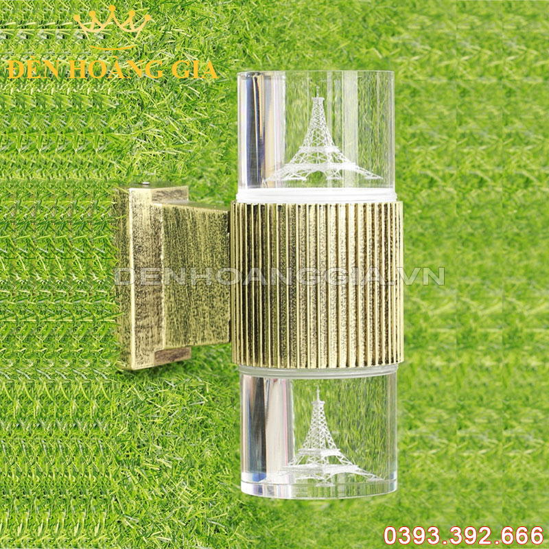 Đèn led gắn tường pha lê trụ tròn 2 đầu Rolux-DTPLT2D30