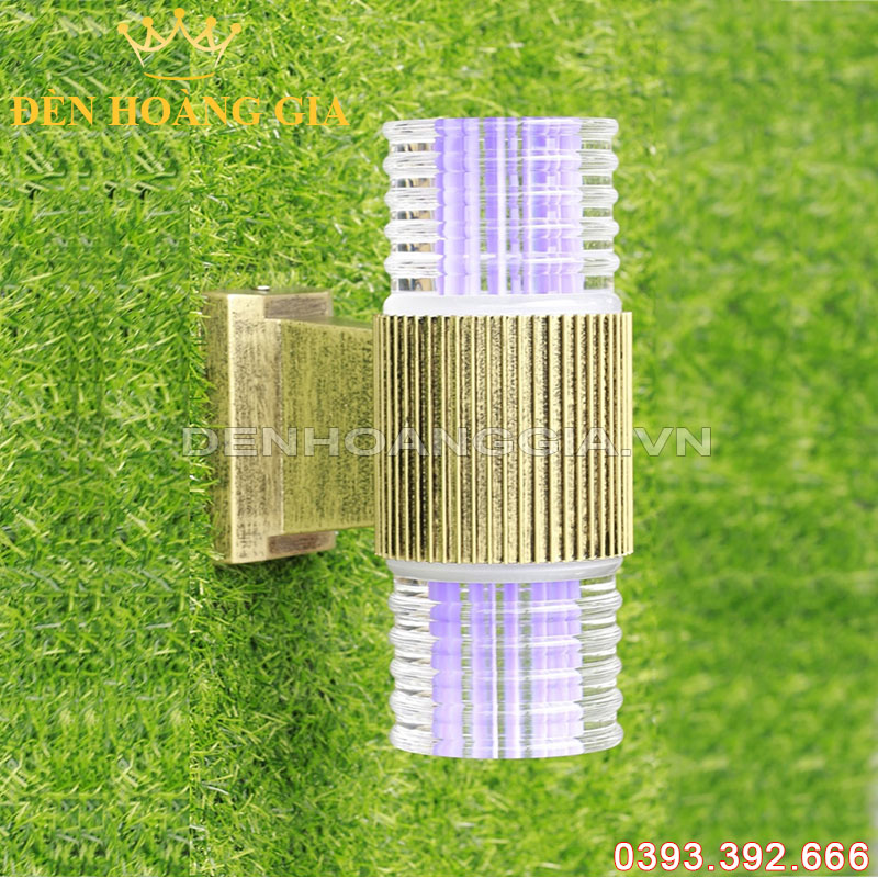 Đèn led gắn tường pha lê trụ tròn 2 đầu Rolux-DTPLT2D32