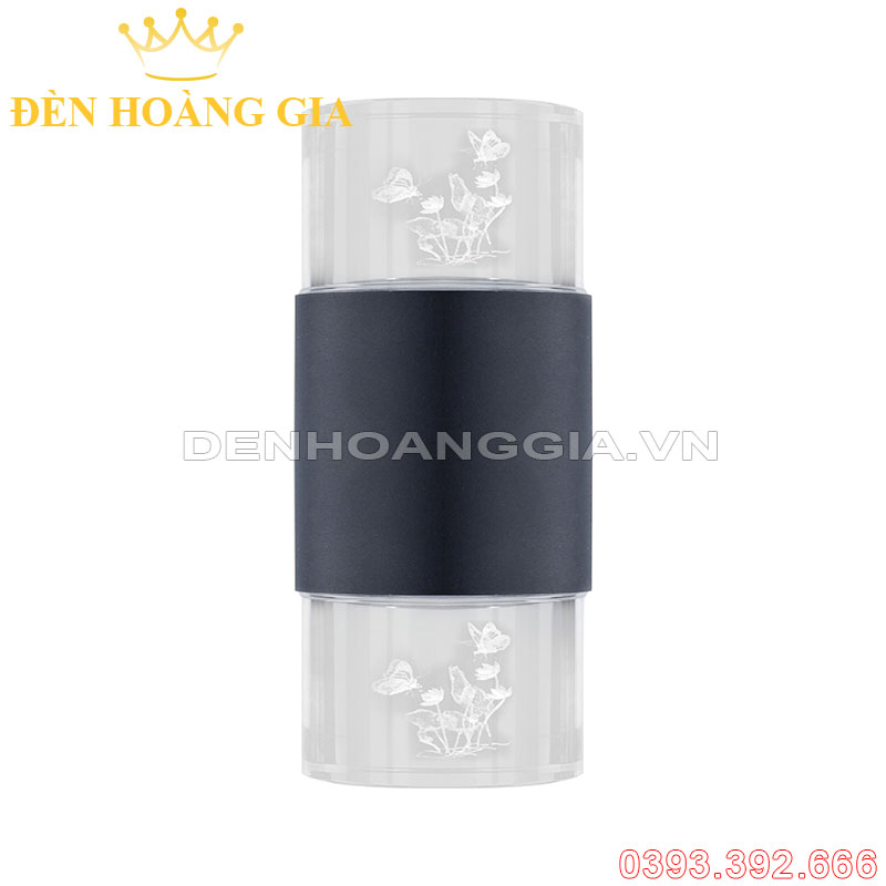 Đèn led gắn tường pha lê trụ tròn 2 đầu Rolux-DTPLT2D35