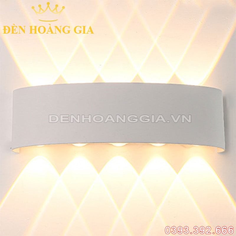 Đèn tường led hiện đại ngoài trời 10 tia Rolux-DTHD19 màu trắng