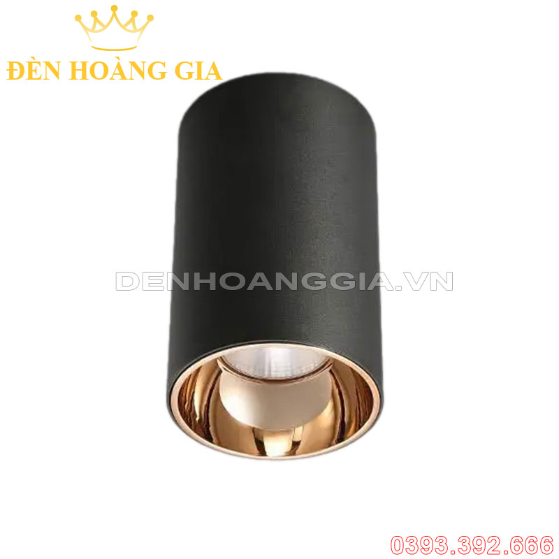 Đèn led ống bơ vỏ đen chóa vàng