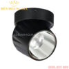 Đèn led ống bơ xoay 360 Plus vỏ đen chóa bạc