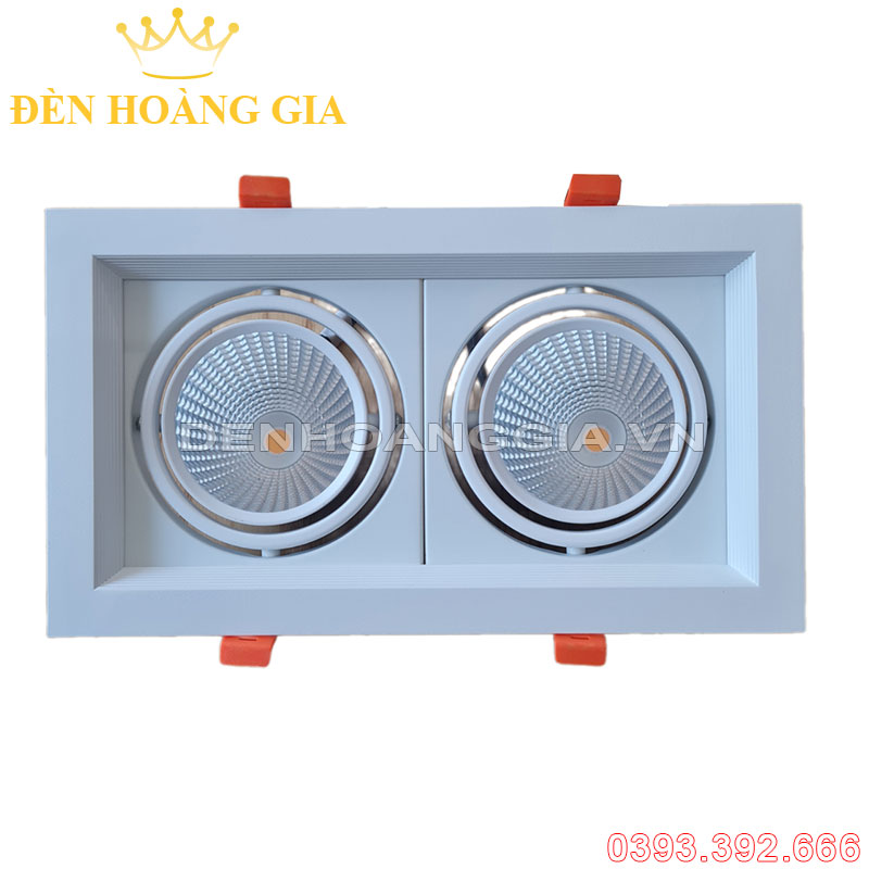 Đèn led spotlight âm trần mặt lõm đôi mặt trắng