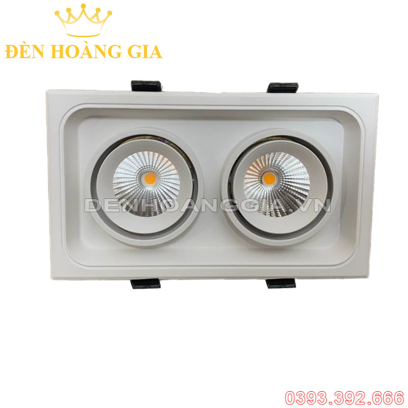 Đèn led Spotlight âm trần lõm Luxury đôi mặt trắng