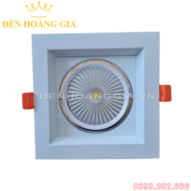 Đèn led spotlight âm trần mặt lõm Plus vuông mặt trắng