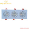 Đèn led Spotlight âm trần mặt phẳng ba bóng mặt trắng chóa trắng