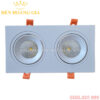 Đèn led Spotlight âm trần mặt phẳng Plus đôi mặt trắng chóa trắng